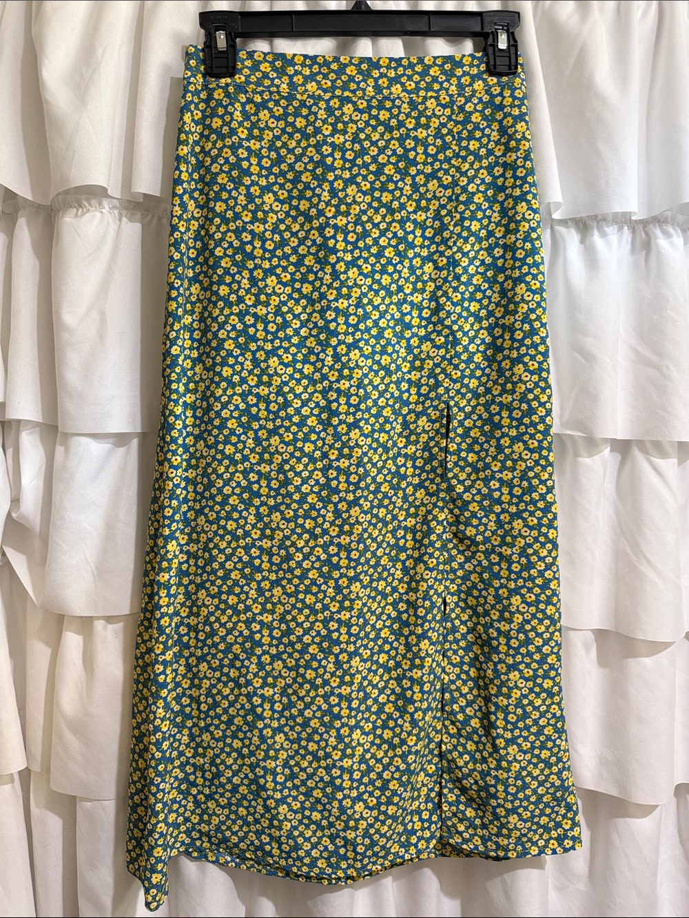 Forever 21- Blue and Yellow Floral Maxi Skirt